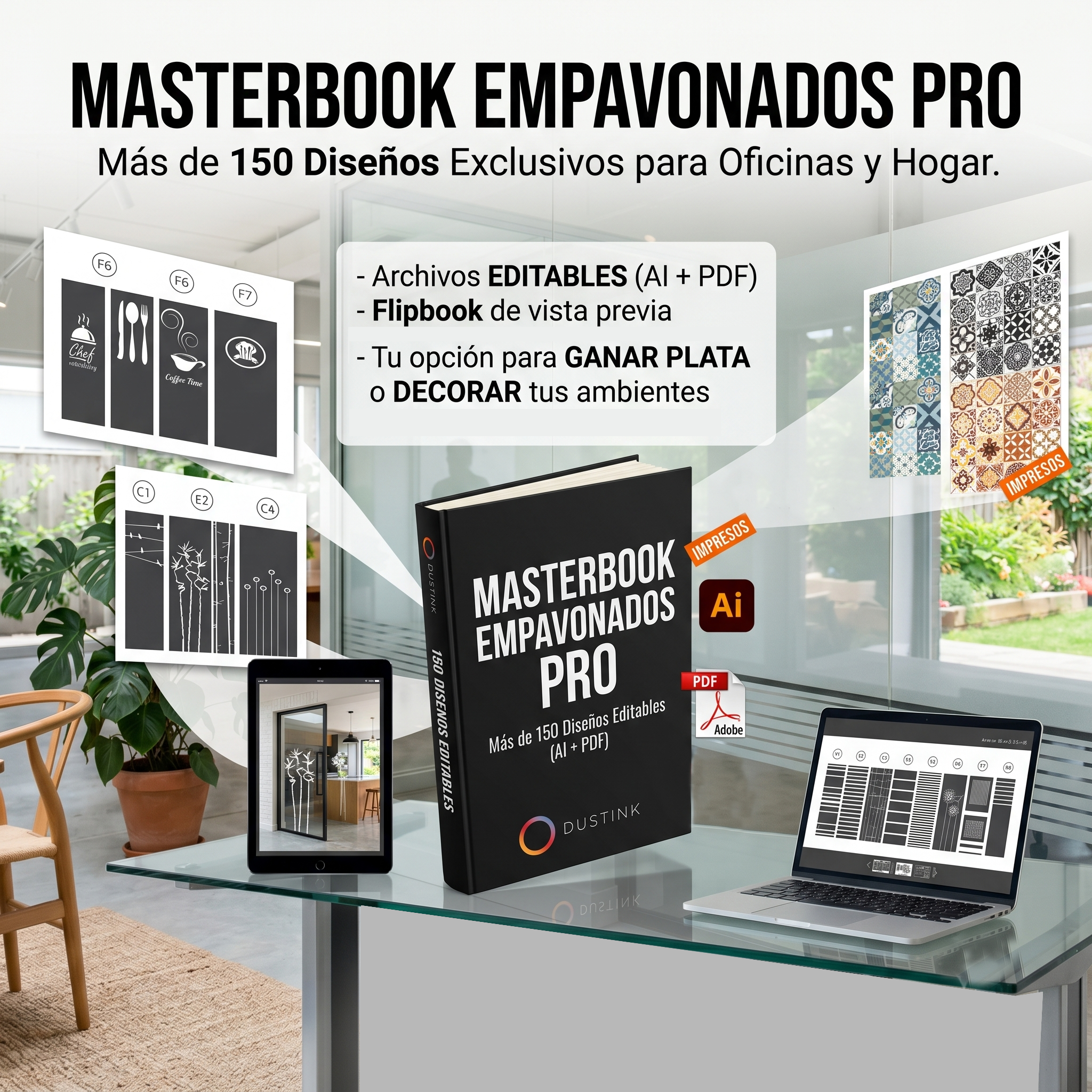 Libro Digital con 150 Diseños de Empavonados + Mosaicos de Regalo